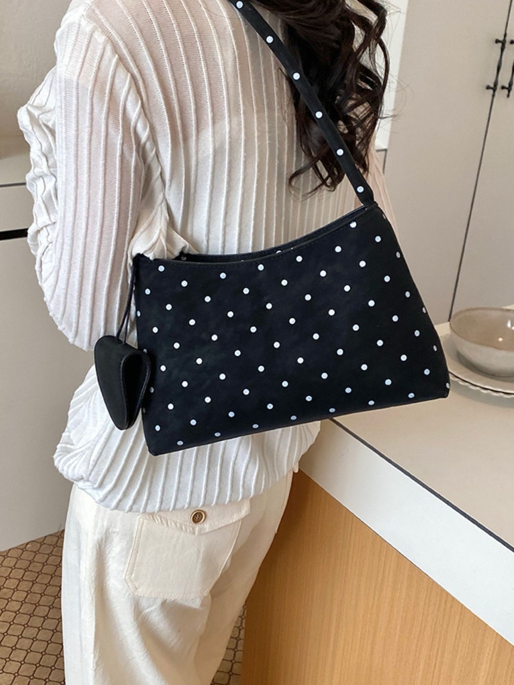 Polka Dot Shoulder Bag - Picture 2 of 7